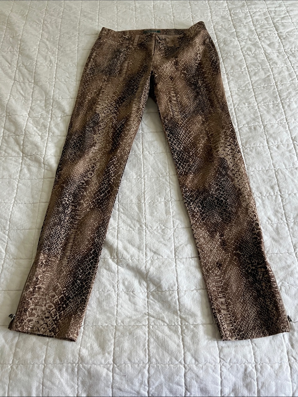 Ralph Lauren Snake-Print Reptile Pants - Brown